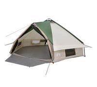 HETFTJN Tenda tepee per 8 persone, grande tenda da campeggio verde e bianco, 490 x 410 x 210 cm, robusta tenda di gruppo in poliestere per giardino e campeggio, borsa per il trasporto inclusa