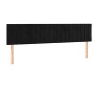 HETFTJN Testate 2 pezzi, nero, 100 x 5 x 78/88 cm, in velluto, design moderno, regolabile in altezza, gambe in legno di larice, robuste, per camera da letto, camera dei ragazzi e camera degli ospiti