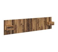 HETFTJN Testiera con armadio, 3 pezzi in legno anticato 337 x 32,5 x 80 cm, design moderno con risparmio di spazio, montaggio a parete, letto pannello posteriore con ampio spazio per camera dei