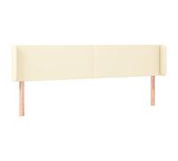 HETFTJN Testiera con orecchie, 183 x 16 x 78/88 cm, in ecopelle, altezza regolabile, robusta testiera con gambe in legno di larice, design moderno per camera da letto e camera dei ragazzi