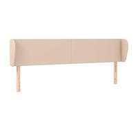 HETFTJN Testiera con orecchie, cappuccino marrone, 203 x 23 x 78/88 cm, in ecopelle, design moderno, regolabile in altezza, robusto legno di larice, schienale per camera da letto, camera dei ragazzi