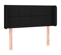 HETFTJN Testiera con orecchie di colore nero, 103 x 16 x 78/88 cm, in tessuto durevole e gambe in legno massiccio, regolabile in altezza, moderna testiera come schienale per camera da letto, camera