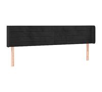 HETFTJN Testiera con orecchie di colore nero, 183 x 16 x 78/88 cm, in velluto, design moderno, regolabile in altezza, robusto legno di larice, comodo schienale per camera da letto