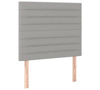 HETFTJN Testiera grigio chiaro, 90 x 5 x 118/128 cm, in tessuto resistente e legno di larice, design moderno, schienale regolabile in altezza, robusta testiera per camera da letto