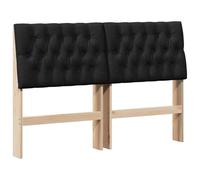 HETFTJN Testiera imbottita nera 150 cm in legno di pino massiccio con design moderno e schienale confortevole per camera da letto e camera degli ospiti