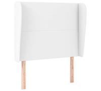 HETFTJN Testiera Letto ad Orecchie 103x23 cm in Similpelle Bianca | Pannello imbottito regolabile in altezza con struttura in legno e imbottitura in gommapiuma per la camera da letto.