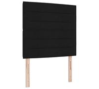 HETFTJN Testiera Letto Regolabile 100 cm in Tessuto Nero da Camera | Imbottitura in schiuma e struttura in pino massello per la camera da letto moderna, con doppia altezza a scelta.