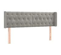 HETFTJN Testiera per letto con orecchie, colore grigio chiaro, 163 x 16 x 78/88 cm, in velluto, regolabile in altezza, in larice massiccio con morbido pannello imbottito, design moderno per camera da