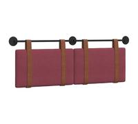 HETFTJN Testiera per montaggio a parete, 150 x 55 cm, pannello da parete imbottito per letto, schienale per camera da letto, rosso vino, in poliuretano anticato, design moderno, fissaggio a parete