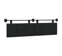 HETFTJN Testiera sospesa, 170 x 55 x 5 cm, tessuto nero, schienale imbottito con design a righe, include sospensione in metallo e cinghie regolabili per la camera da letto