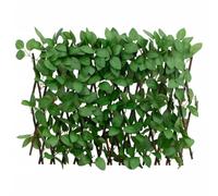 HETFTJN Traliccio Edera Artificiale Espandibile in Legno e PVC 180x30 cm | Siepe finta estensibile con foglie realistiche per decorare balcone, terrazzo o giardino e creare zone d'ombra.