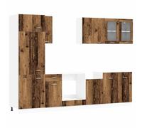 HETFTJN Unità Cucina Componibile 8 Pezzi Lyon Legno Antico