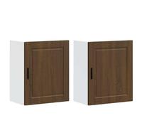 HETFTJN Vetrina Soggiorno Armadietto da Esterno Armadio Cucina Mobile Bagno - Pensili da Cucina 2 pz Porto Rovere Marrone Legno Multistrato per Soggiorno Camera Da Letto Bagno Ufficio