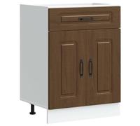 HETFTJN Vetrina Soggiorno Armadio Cucina Mobiletto Cucina Mobile da Cucina - Base da Cucina Kalmar Rovere Marrone in Legno Multistrato per Cucina Esterno Bagno Soggiorno