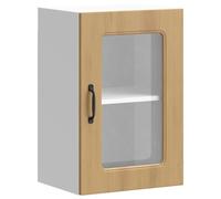 HETFTJN Vetrina Soggiorno Armadio Cucina Mobiletto Cucina Mobile da Cucina - Pensile da Cucina con Porta in Vetro Kalmar Rovere Artigianale per Cucina Esterno Bagno Soggiorno