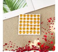 HETHLIF 36 Adesivi Decorativi Autoadesivi da 10 Mm, Adesivi con a Cuore in Acrilico per Artigianato Fai-da-te con Forte appiccicosità, Luccicante, 3D, Bello e Delicato, Adatto a Vari (giallo dorato)