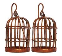 HETHLIF Decorazioni per Uccelli, Gabbia di Uccelli in Metallo in Miniatura Simulazione Arrugginita 1:12 Gabbia per in Metallo 2pcs per Bambola per Accessori per la Casa delle Bambole