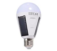 HETHLIF Lampadina LED Solare con Batteria da 1200 MAh, Attacco E27, Illuminazione Interna Esterna Impermeabile IP65 per Campeggio, Escursionismo, Uso di Emergenza 12 W Bianco Caldo (12W)