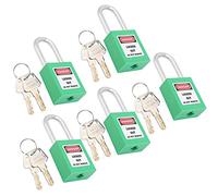HETHLIF Lock Out Tag Out Serrature e Chiavi, Lucchetto Lockout Tagout con 10 Etichette e Chiavi Scrivibili 5 Set 38 Mm per la Sicurezza degli Edifici Meccanici (GREEN)