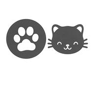 HETHLIF Sottobicchieri in Metallo per Bevande, Calore, Forte Isolamento Termico, Antiscottatura, Simpatico Gattino, Design per Bar, Ristoranti, Uffici, Tavoli per Famiglie, Materiale in