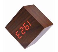 HETHLIF Sveglia Digitale a LED con Display della Temperatura, Luce Notturna a di Legno per la Camera da Letto 'home Office, Orologio Moderno con Display Luminoso (#2)