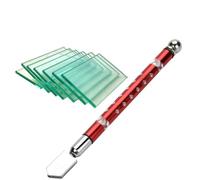 HETHLIF Utensile per Tagliare il Vetro con Impugnatura Antiscivolo, Taglierina a Rotella Portatile da 3 15 Mm per Progetti Fai da Te Include Lama per Incisione del Vetro e Affilatore (rosso)