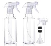 Hethyo Plastic Spray Bottles Empty Spray Bottle 16.9oz/500ml 2 Pack Heavy Duty Spraying Bottles Mist/Stream Water Bottle for Cleaning Solutions, Essential Oils, Hair (Clear)