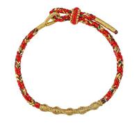 HETICA Braccialetto in corda rossa regolabile oro rosso intrecciato fatto a mano braccialetto preghiera benedizione buona fortuna braccialetto gioielli regalo per uomini e donne, medio, corda o cavo