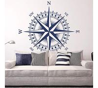 hetingyue Adesivo murale Adesivo in Vinile Nautico Rosa dei Venti Decalcomania della Parete Camera da Letto Soggiorno Rimovibile 63x63 cm