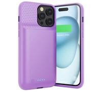 HETP Custodia a batteria per iPhone 12/12 Pro, 10800 mAh, ricaricabile, con pellicola protettiva, caricabatterie portatile, potente power bank per iPhone 12/12 Pro-rosa