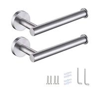 Hettecy Portarotolo di carta igienica [2 pezzi] in acciaio inox TP, dispenser per rotolo di carta igienica da parete, per hotel, bagno, cucina, bagno