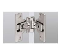 Hettich 46787 HFT-Cerniere per Porte Pieghevoli, da avvitare a 180°, Zinco pressofuso nichelato, Argento, Schrauben