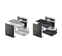 Hettich 9081714 Top 2000-Set rapido SIL System con Estrazione Totale per Contenitore con rotelle, profondità di Montaggio 530 mm, Effetto Alluminio in Acciaio, Argento
