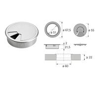 Hettich Uscita cavo Aspetto cromato, opaco