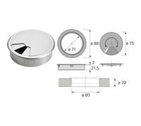 Hettich Uscita cavo Aspetto cromato, opaco