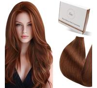 Hetto Extension Capelli Veri Biadesivo Rosse Marrone Extension Biadesive Capelli Veri 45cm 50g 20pcs Naturale Capelli Lunghi Lisci Remy Invisibile Adesive #33