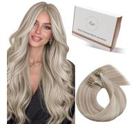Hetto Extension Capelli Veri Cheratina 50 Ciocche per Styling in Salone | Punti di fissaggio discreti, Mèches Biondo Beige, Morbidi al tatto, Libertà nel creare look personalizzati, 40cm 40g