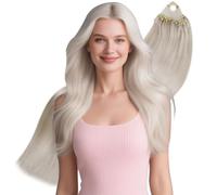 Hetto Extension Capelli Veri Microring 50 cm Biondo Naturale Extension Micro Ring Capelli Veri Invisibile Biondo Platino #60 50g 50 ciocche
