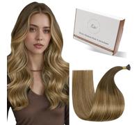 Hetto Extension Capelli Veri Nano Ring Marrone chiaro & Biondo chiaro con riflessi - Remy Capelli Umani Estensioni, Invisibile Adesive, Look Naturale per Uso Quotidiano 50g 50ciocche 45cm