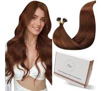 Hetto Extension Capelli Veri Nanoring Rosse Marrone 40cm 40g 50 Ciocche Extension Capelli Umani Nano Invisibili Remy Lisci #33