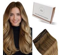 Hetto Extension Capelli Veri Tessitura 100g 55 cm Castano Extension Tessitura Capelli Lunghi Lisci Remy Matassa Capelli Veri Marrone a Biondo #6/8/14