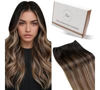 Hetto Extension Capelli Veri Tessitura Balayage Marrone 45 cm 100g Extension Tessitura Capelli Veri Lisci Remy Castano Scuro fino a Castano e Biondo Sporco #2/6/18