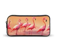 HETVBNS A Flock of Flamingos - Astuccio con cerniera di grande capacità, organizer per matite resistente, piccola borsa per cosmetici portatile per ufficio, viaggi