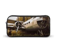 HETVBNS Abandoned Plane - Astuccio con cerniera di grande capacità, organizer per matite resistente, piccola borsa per cosmetici portatile per ufficio, viaggi