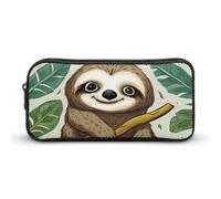 HETVBNS Adorabile astuccio a forma di bradipo, grande capacità, con cerniera, organizer per matite resistente, piccola borsa per cosmetici portatile per ufficio, viaggi