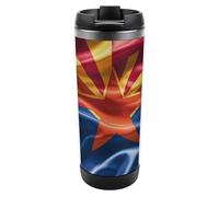 HETVBNS Arizona Flag - Bicchiere standard in acciaio inox con coperchio, tazza da caffè portatile a prova di perdite, tazza da viaggio per bevande calde/fredde, palestra e ufficio