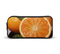 HETVBNS Astuccio arancione con cerniera di grande capacità, organizer per matite resistente, piccola borsa per cosmetici portatile per ufficio, viaggi