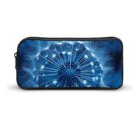 HETVBNS Astuccio blu con dente di leone grande capacità con cerniera, organizer per matite resistente, piccola borsa cosmetica portatile per ufficio, viaggi