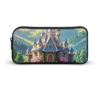 HETVBNS Astuccio colorato con castello di grande capacità, con cerniera, organizer per matite resistente, piccola borsa per cosmetici portatile per ufficio, viaggi