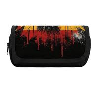 HETVBNS Astuccio con bandiera della Germania Aquila extra large, astuccio a doppio strato con cerniera, borsa portatile per cosmetici per viaggi, organizer per cancelleria da ufficio per donne e